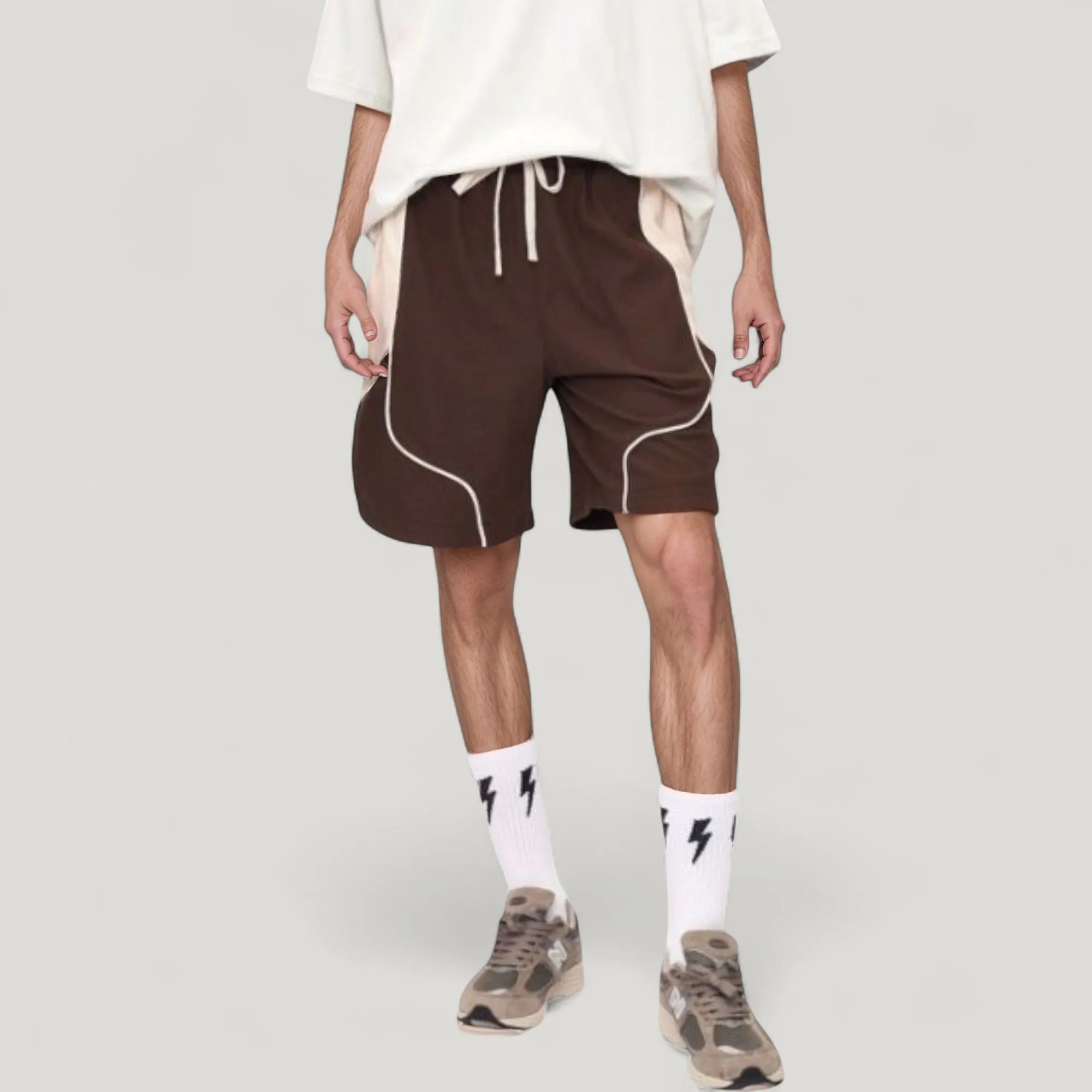 Anna-Kaci Active Men's Colorblock Drawstring Waist Relaxed Fit Casual Shorts with Side Pockets sold by Anna-Kaci product image thumbnail 5