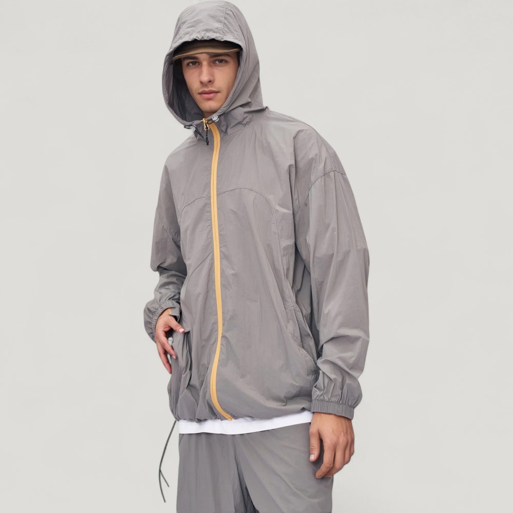 Anna-Kaci Active Men's Lightweight Full Zip Hooded Sun Protection Jacket with Adjustable Drawstring and Relaxed Fit sold by Anna-Kaci product image thumbnail 2