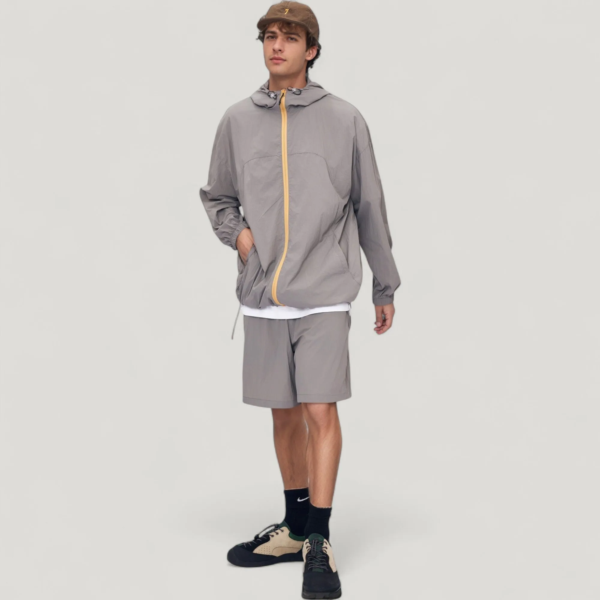 Anna-Kaci Active Men's Lightweight Full Zip Hooded Sun Protection Jacket with Adjustable Drawstring and Relaxed Fit sold by Anna-Kaci product image thumbnail 4