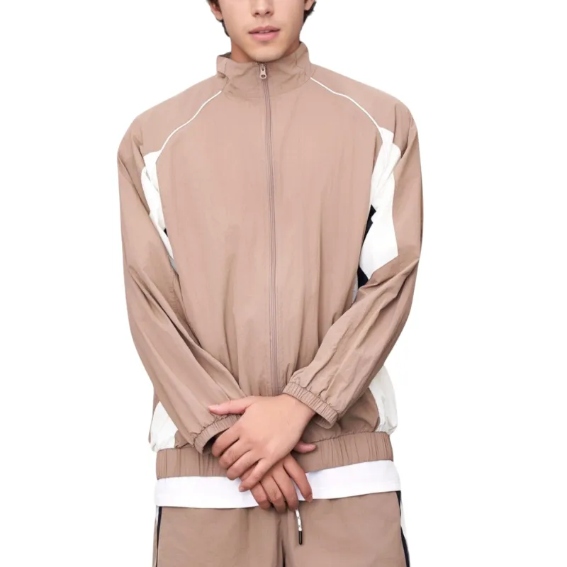 Anna-Kaci Active Men's Full Zip Colorblock Track Jacket with Elastic Hem and Stand Collar sold by Anna-Kaci