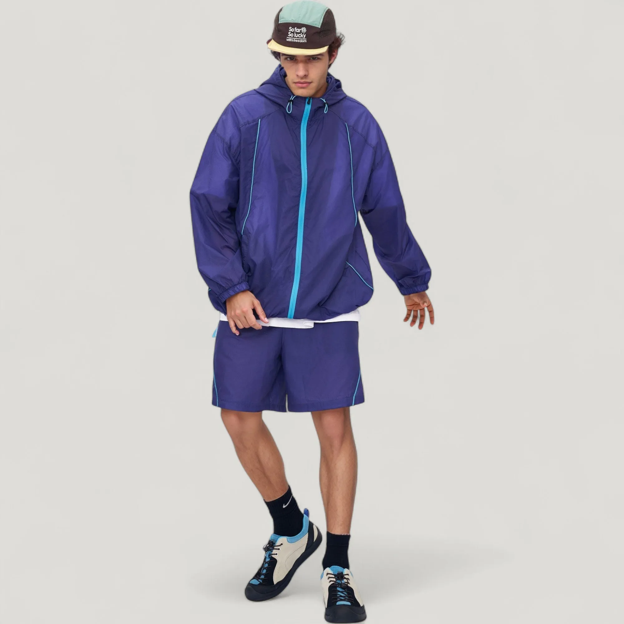 Anna-Kaci Active Men's Lightweight Full Zip Hooded Sun Protection Jacket with Contrast Trim and Relaxed Fit sold by Anna-Kaci product image thumbnail 3