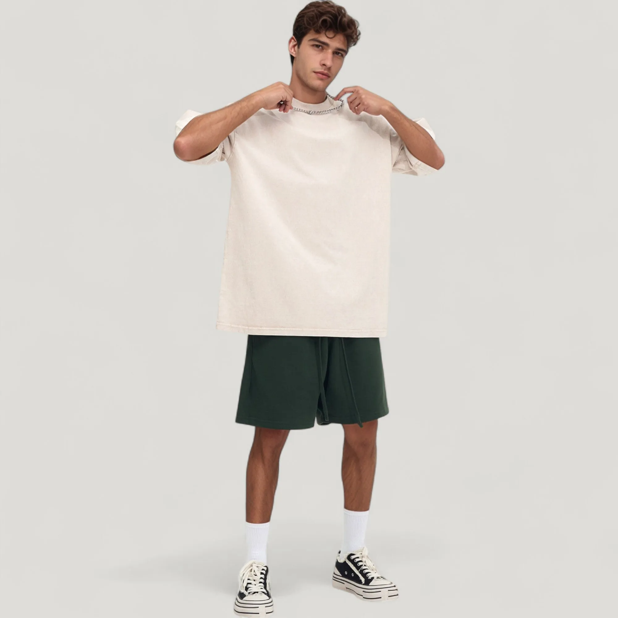 Anna-Kaci Active Men's Oversized Short Sleeve Crew Neck T-Shirt with Washed Vintage Look sold by Anna-Kaci product image thumbnail 3