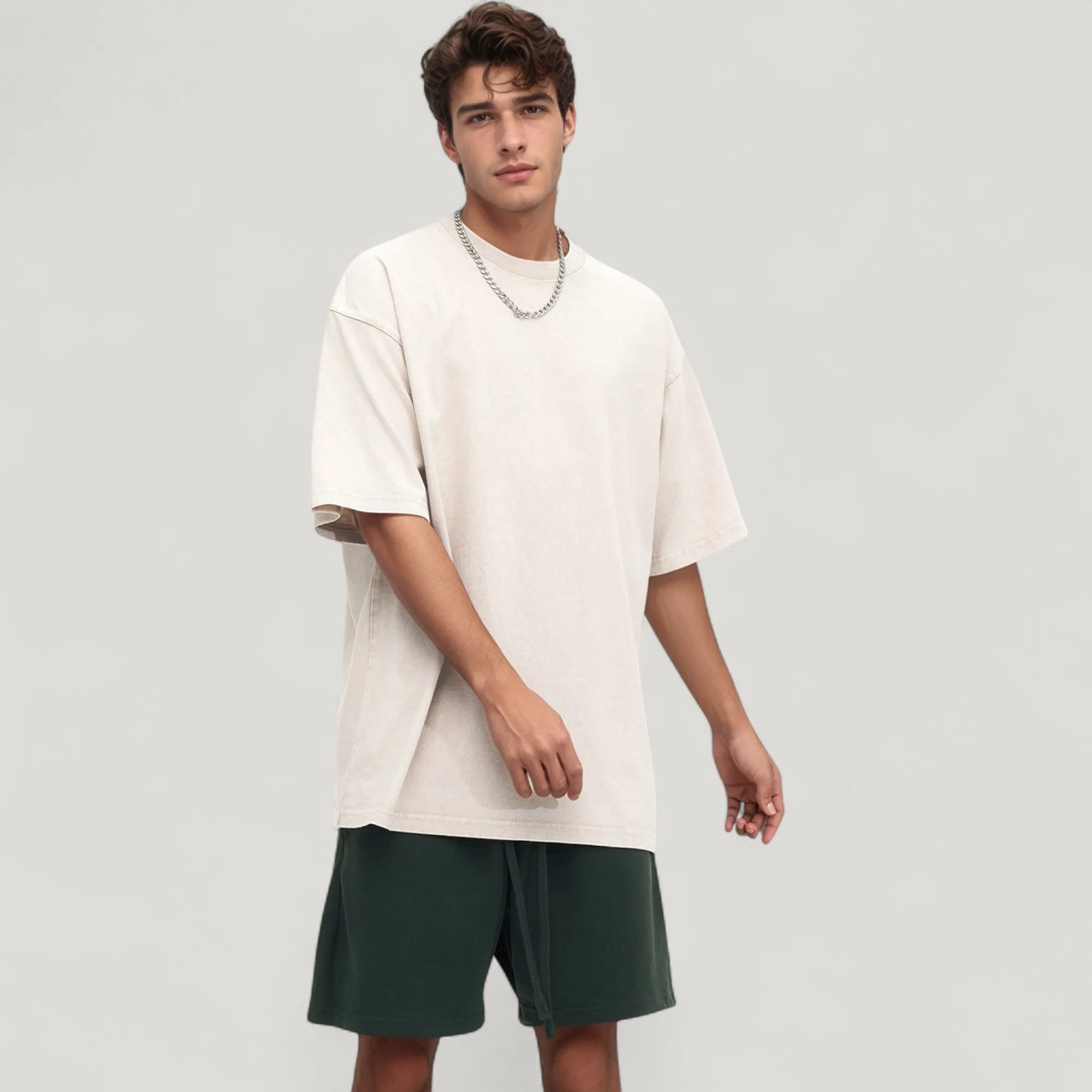 Anna-Kaci Active Men's Oversized Short Sleeve Crew Neck T-Shirt with Washed Vintage Look sold by Anna-Kaci product image thumbnail 4