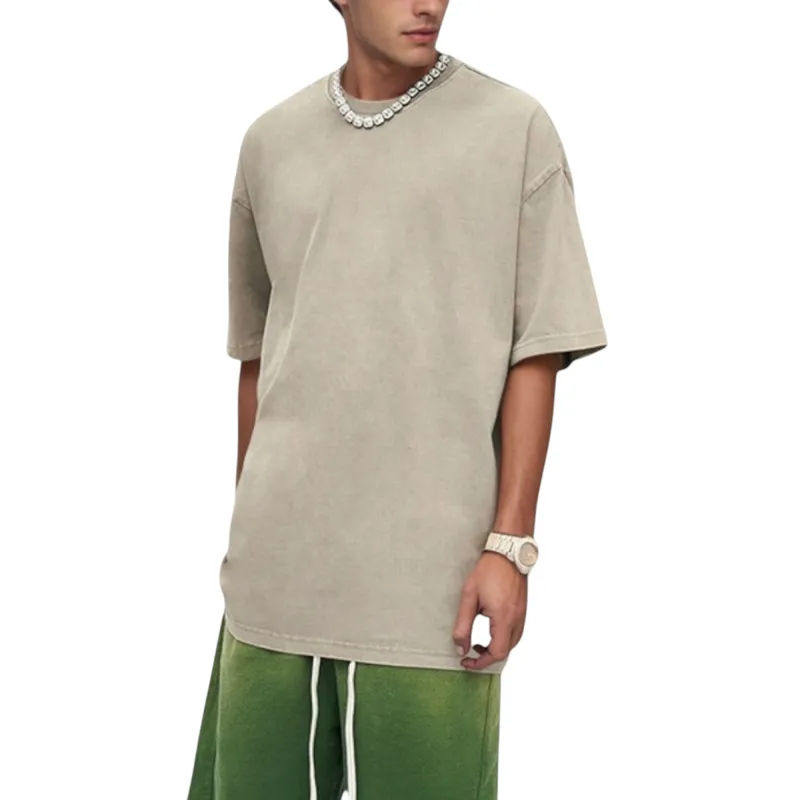 Anna-Kaci Active Men's Oversized Short Sleeve Crew Neck T-Shirt with Washed Vintage Look sold by Anna-Kaci