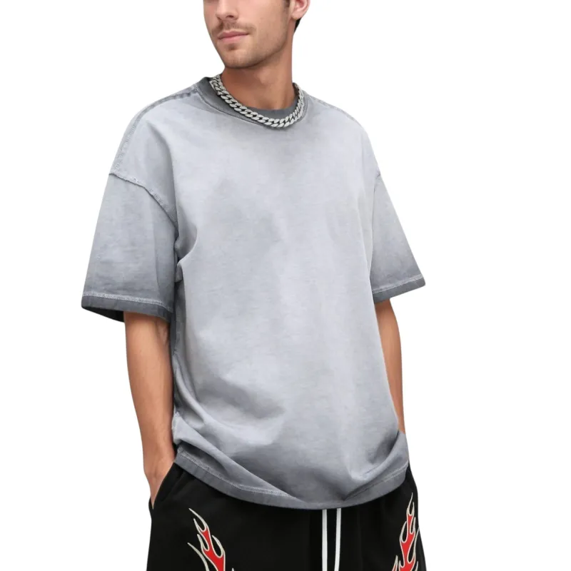 Anna-Kaci Active Men's Gradient Short Sleeve Crew Neck T-Shirt with Relaxed Fit and Minimalist Design sold by Anna-Kaci