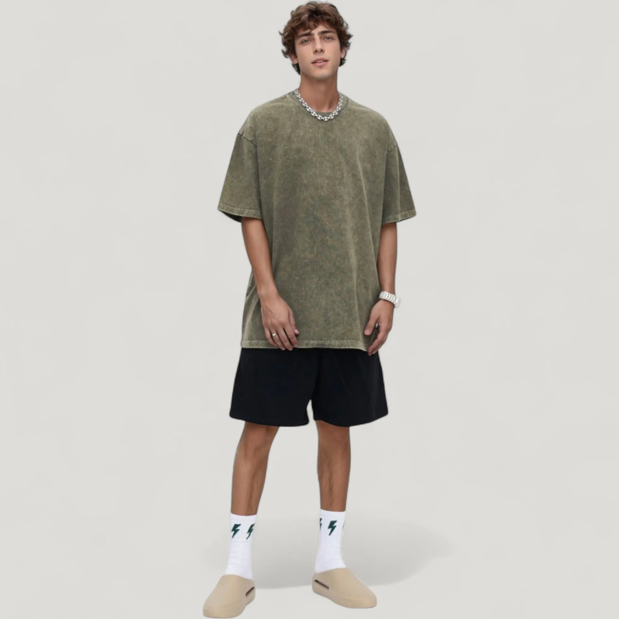 Anna-Kaci Active Men's Oversized Short Sleeve Crew Neck T-Shirt with Washed Effect sold by Anna-Kaci product image thumbnail 4