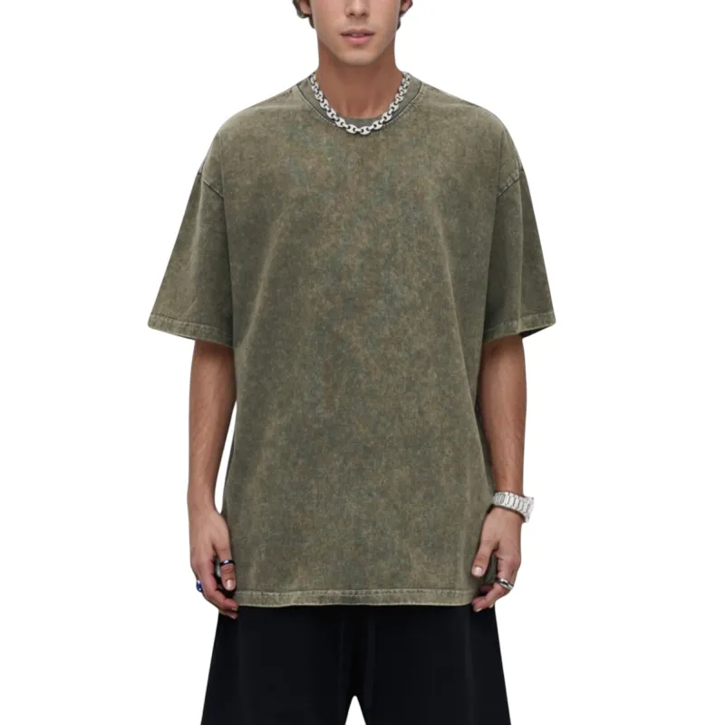 Anna-Kaci Active Men's Oversized Short Sleeve Crew Neck T-Shirt with Washed Effect sold by Anna-Kaci