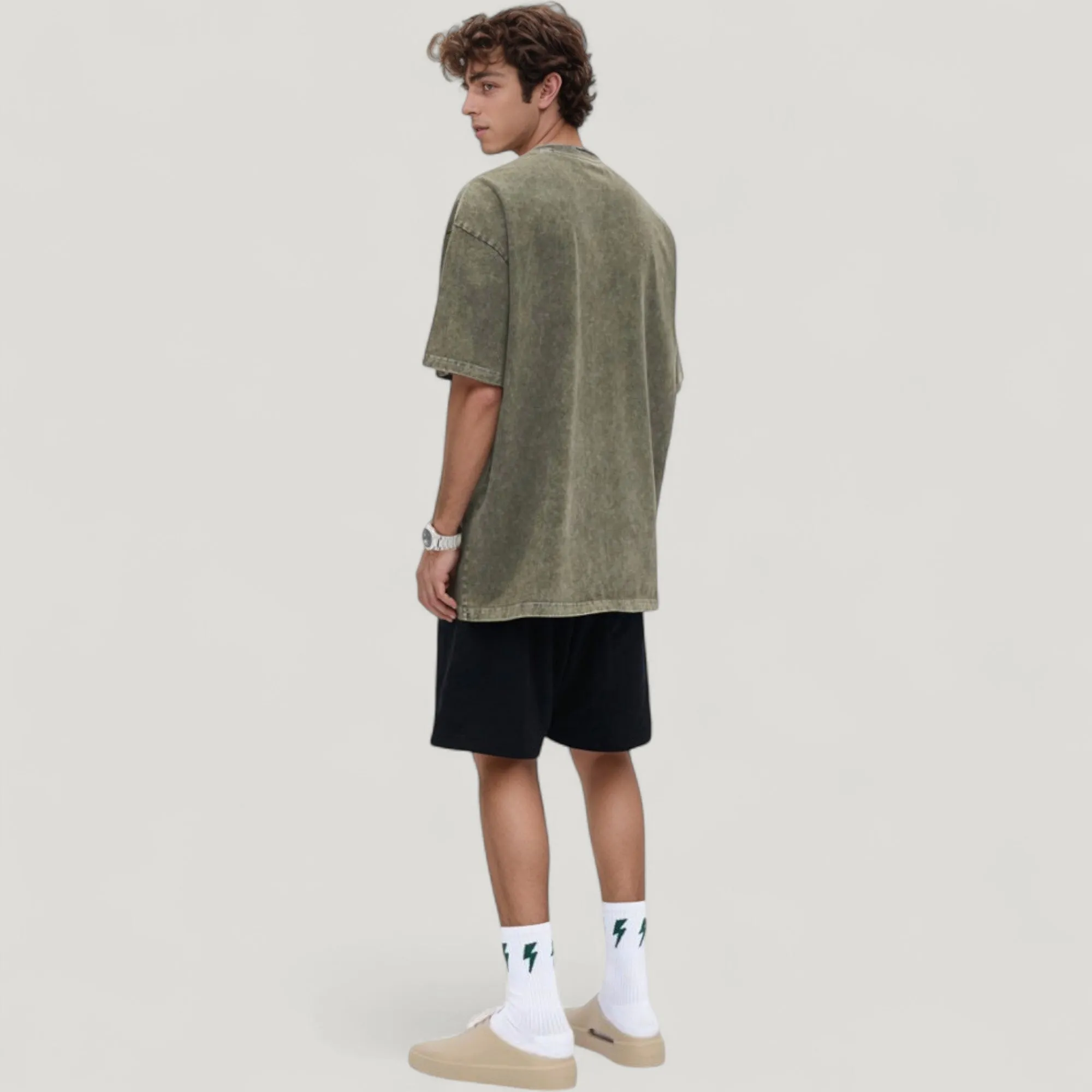 Anna-Kaci Active Men's Oversized Short Sleeve Crew Neck T-Shirt with Washed Effect sold by Anna-Kaci product image thumbnail 5