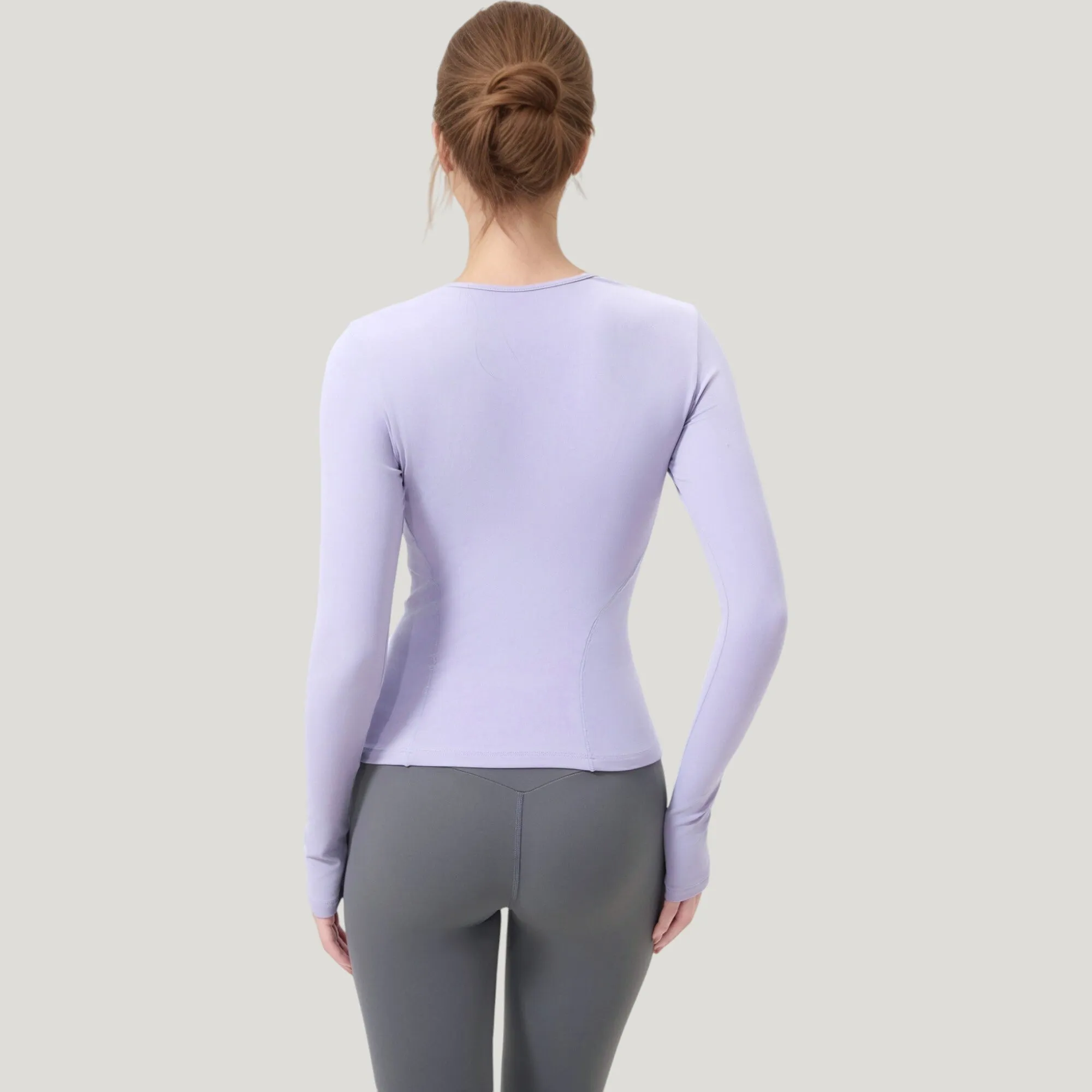 Anna-Kaci Active Women's Long Sleeve Fitted Activewear Top with Crew Neck and Thumbhole Cuffs sold by Anna-Kaci product image thumbnail 5