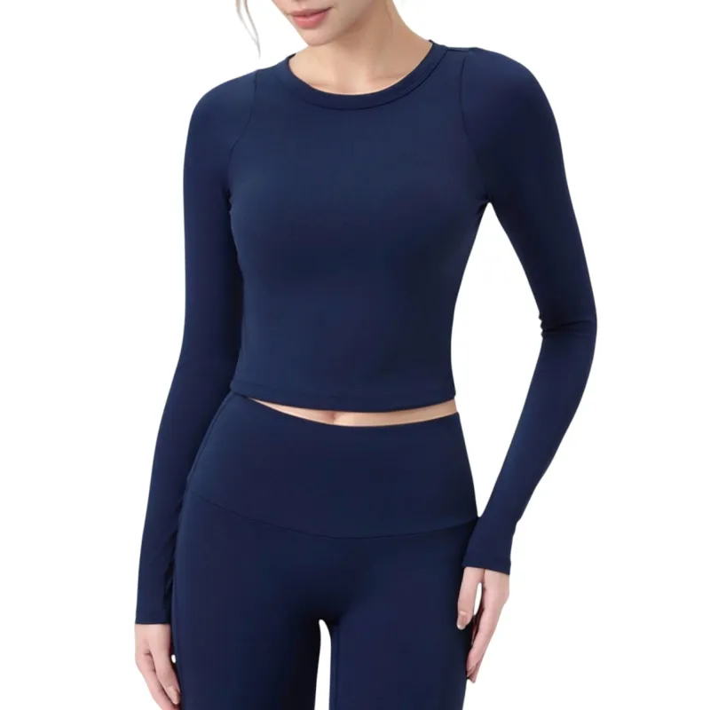 Anna-Kaci Active Women's Long Sleeve Cropped Sports Top with Open Back and Crisscross Strap Detail sold by Anna-Kaci