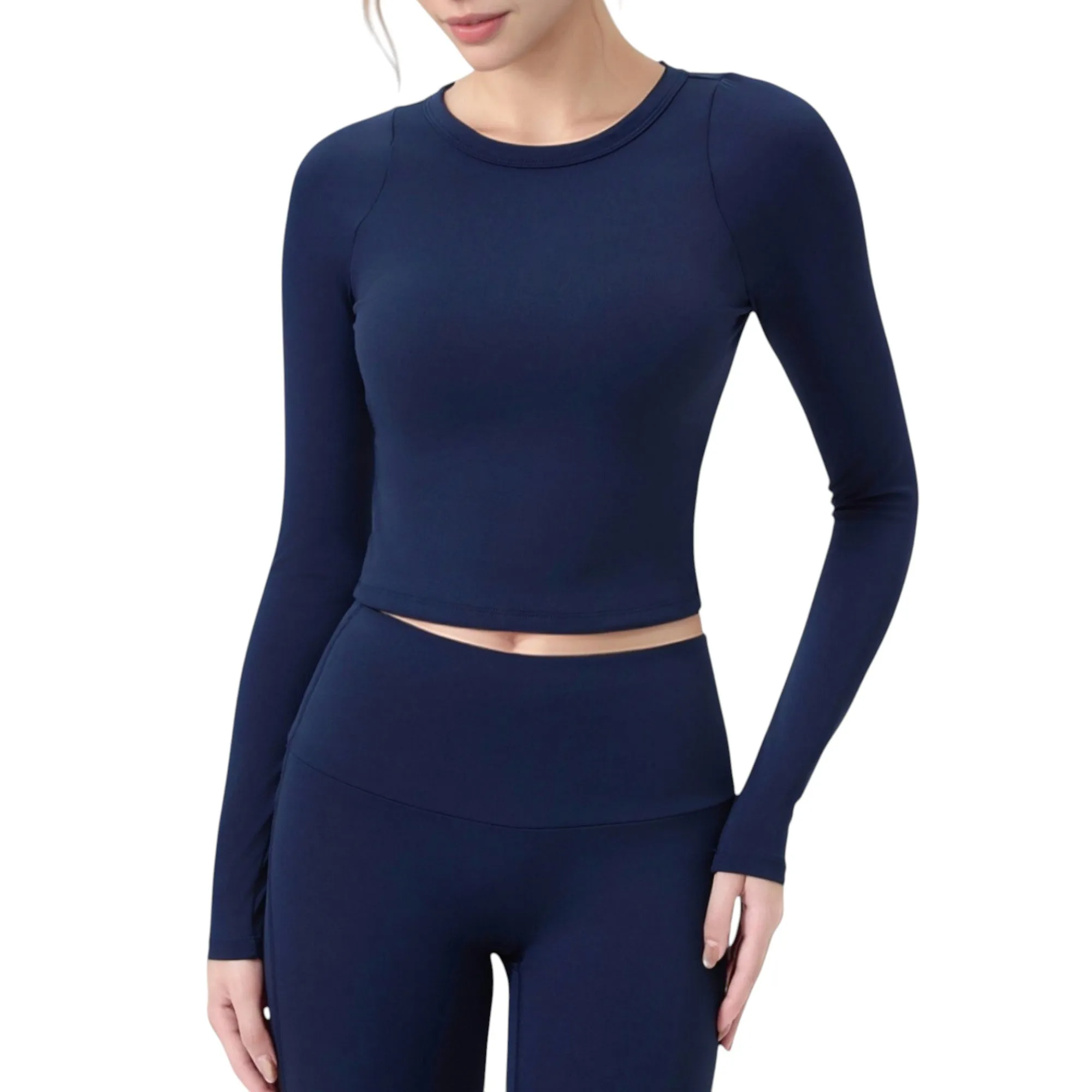 Anna-Kaci Active Women's Long Sleeve Cropped Sports Top with Open Back and Crisscross Strap Detail sold by Anna-Kaci