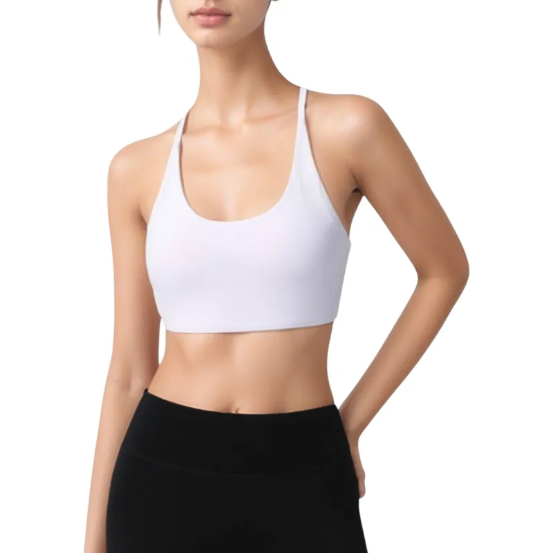 Anna-Kaci Active Women's Strappy Back Sports Bra with Scoop Neck and Crisscross Detailing made by Anna-Kaci