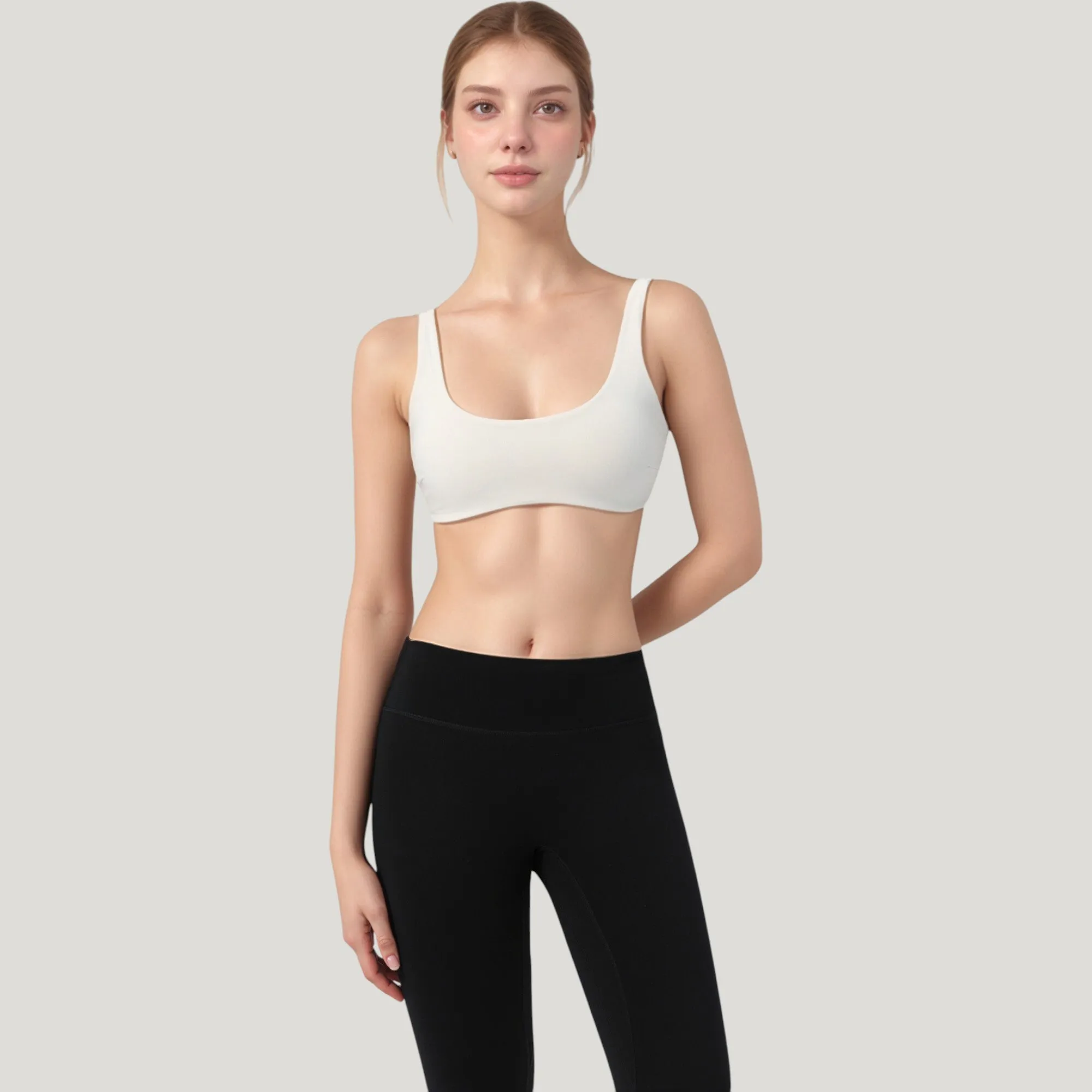 Anna-Kaci Active Women's Scoop Neck Sports Bra with Wide Straps and Seamless Design sold by Anna-Kaci product image thumbnail 2