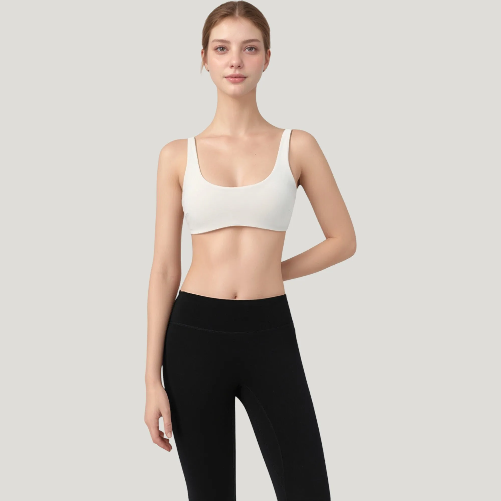 Anna-Kaci Active Women's Scoop Neck Sports Bra with Wide Straps and Seamless Design sold by Anna-Kaci product image thumbnail 3