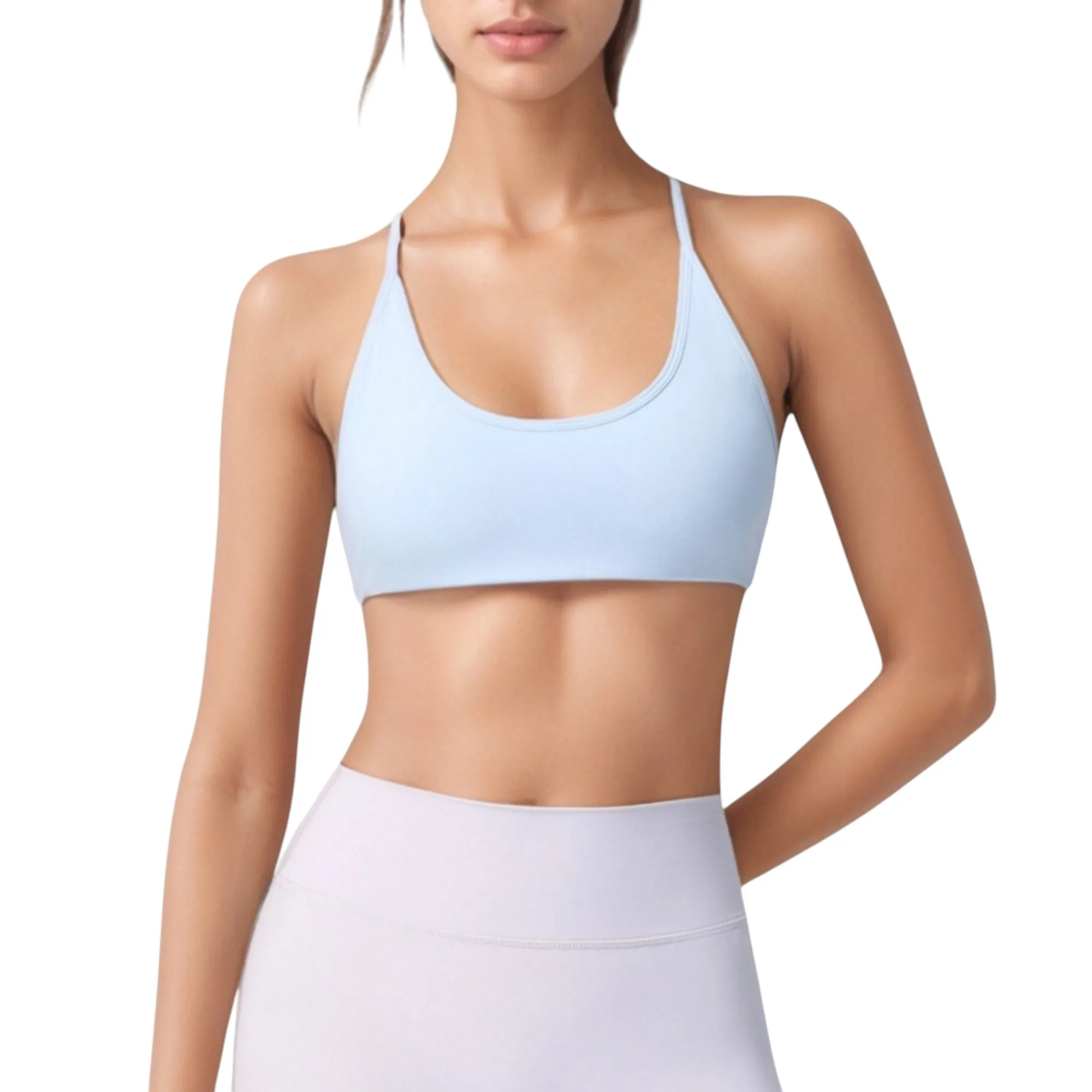 Anna-Kaci Active Women's Scoop Neck Sports Bra with Thin Adjustable Straps and Smooth Seamless Design sold by Anna-Kaci