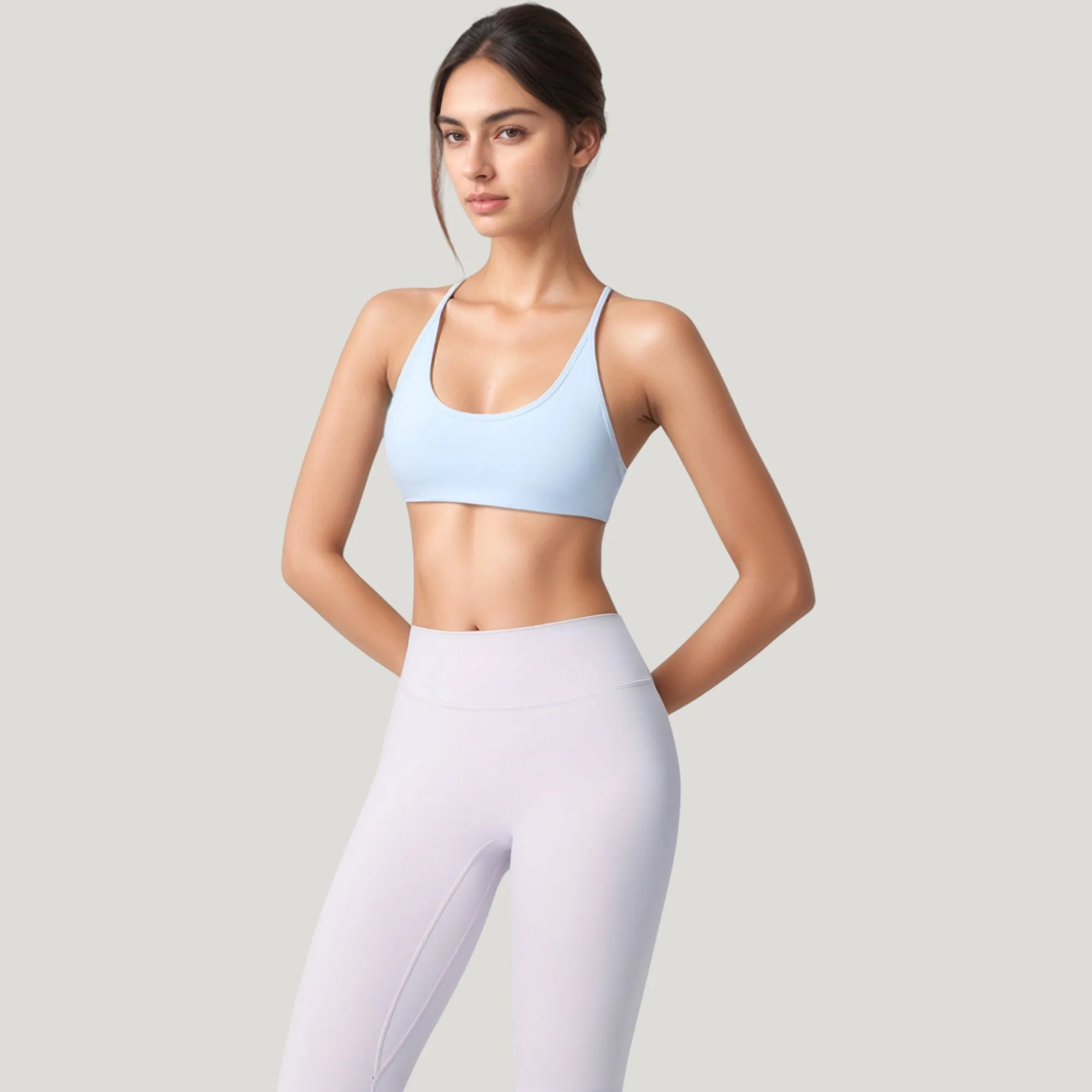 Anna-Kaci Active Women's Scoop Neck Sports Bra with Thin Adjustable Straps and Smooth Seamless Design sold by Anna-Kaci product image thumbnail 3