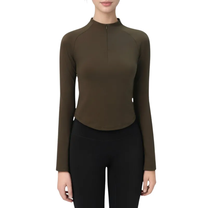 Anna-Kaci Active Women's Long Sleeve Active Top with Half Zip Front and Slim Fit Design sold by Anna-Kaci