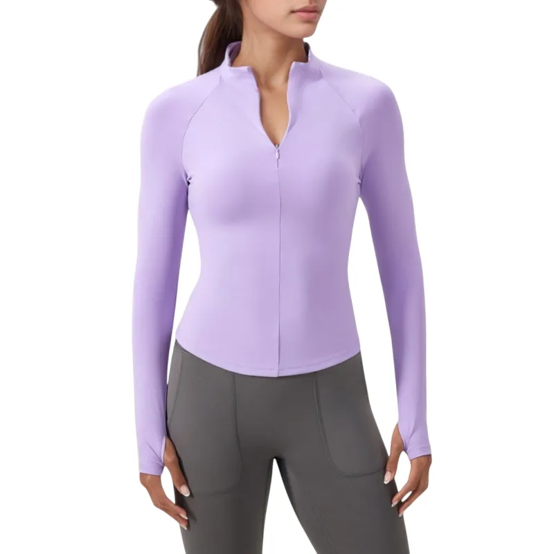 Anna-Kaci Active Women's Long Sleeve Half-Zip Slim Fit Active Jacket with Thumbhole Cuffs and Mock Neck sold by Anna-Kaci