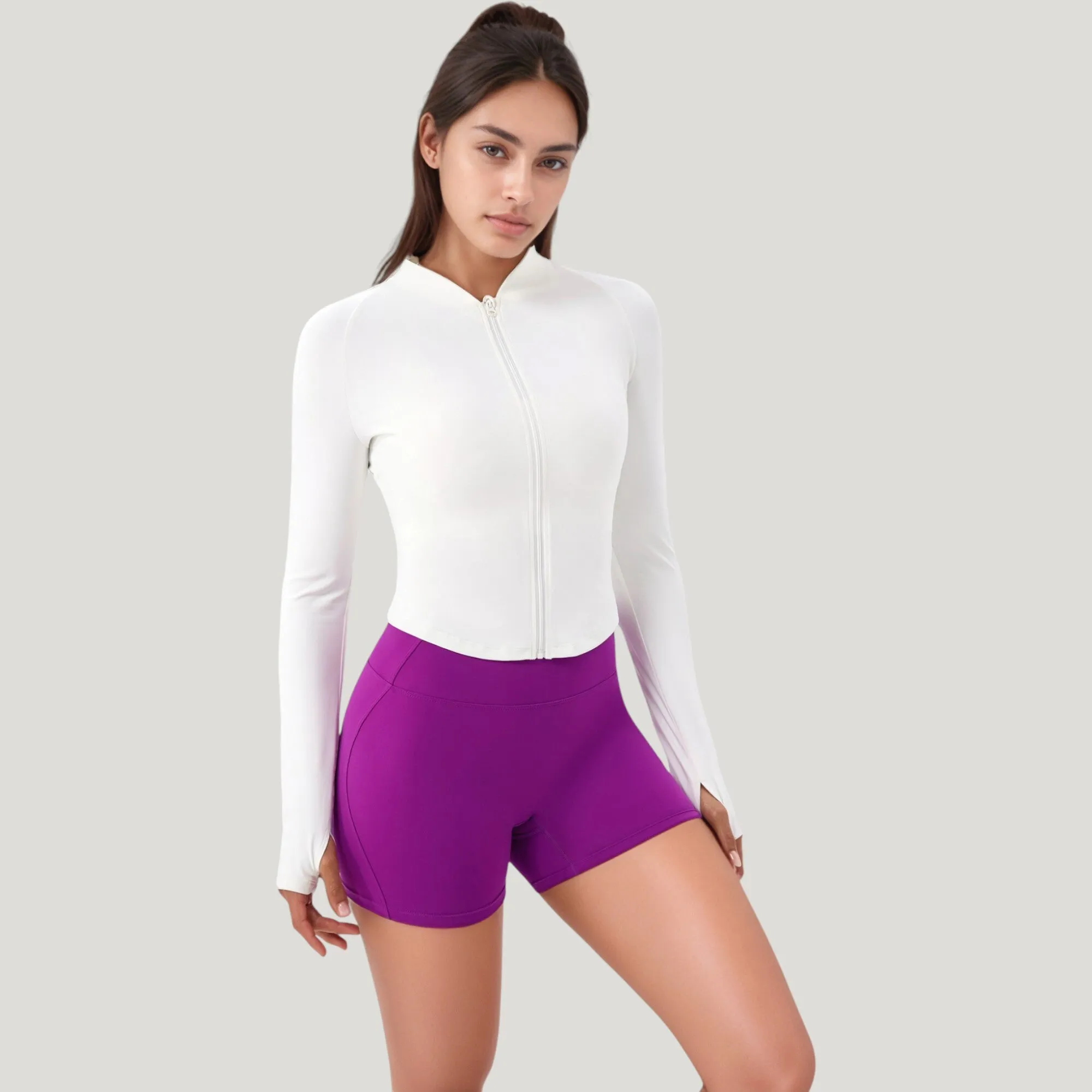 Anna-Kaci Active Women's Long Sleeve Zip Front Activewear Jacket with Streamlined Fit and Lightweight Performance Fabric sold by Anna-Kaci product image thumbnail 3