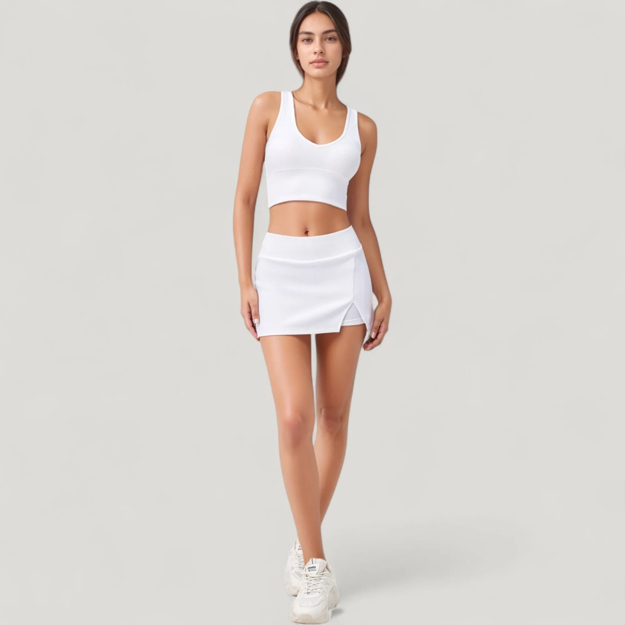 Anna-Kaci Active Women's Ribbed Sports Bra with Wide Straps and Scoop Neckline for Low to Medium Impact Activities sold by Anna-Kaci product image thumbnail 4