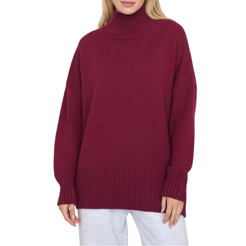 Anna-Kaci Women's Oversized Turtleneck Sweater with Long Sleeves and Ribbed Hem sold by Anna-Kaci
