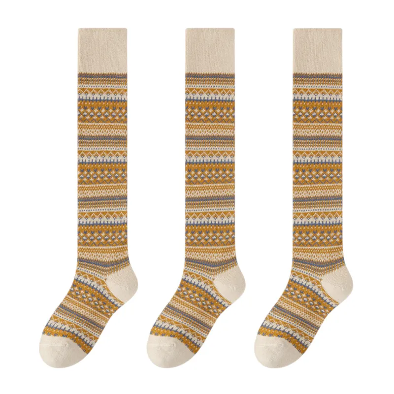 Anna-Kaci Women's 3-Pair Pack Knee-High Warm Socks with Vintage Stripe Design sold by Anna-Kaci