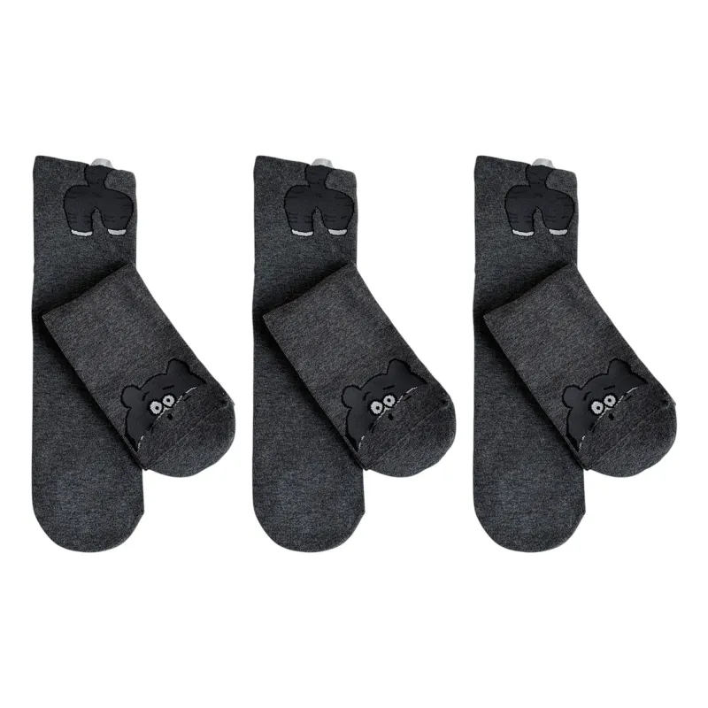 Anna-Kaci Women's 3-Pair Cotton Blend Socks with Cute Animal Designs Breathable and Comfortable sold by Anna-Kaci