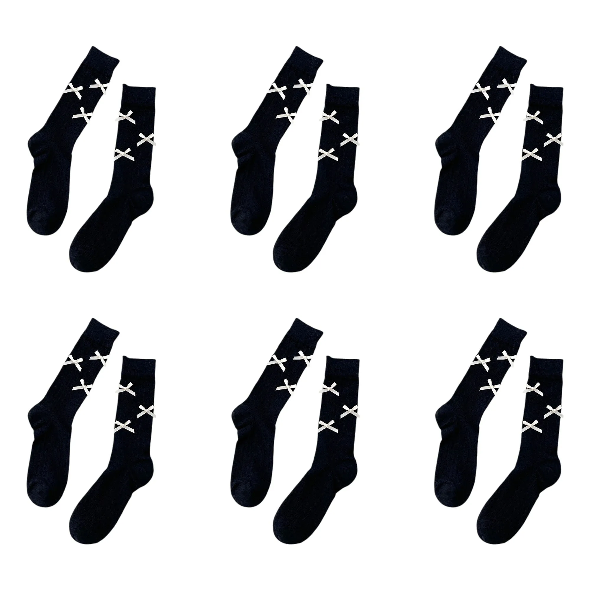 Anna-Kaci Women's 6pk Knee - High Socks with Bow Accents sold by Anna-Kaci product image thumbnail 4