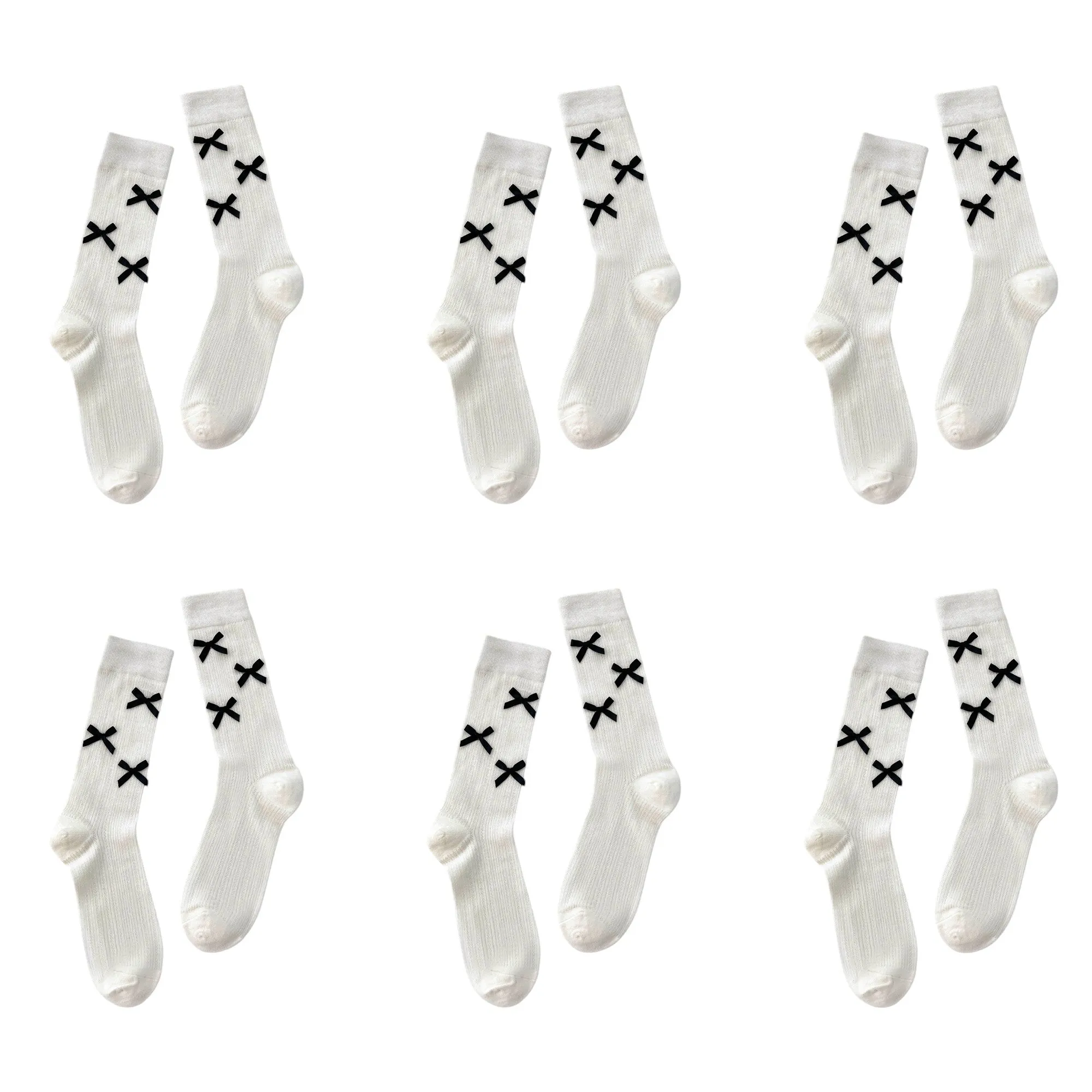 Anna-Kaci Women's 6pk Knee - High Socks with Bow Accents sold by Anna-Kaci