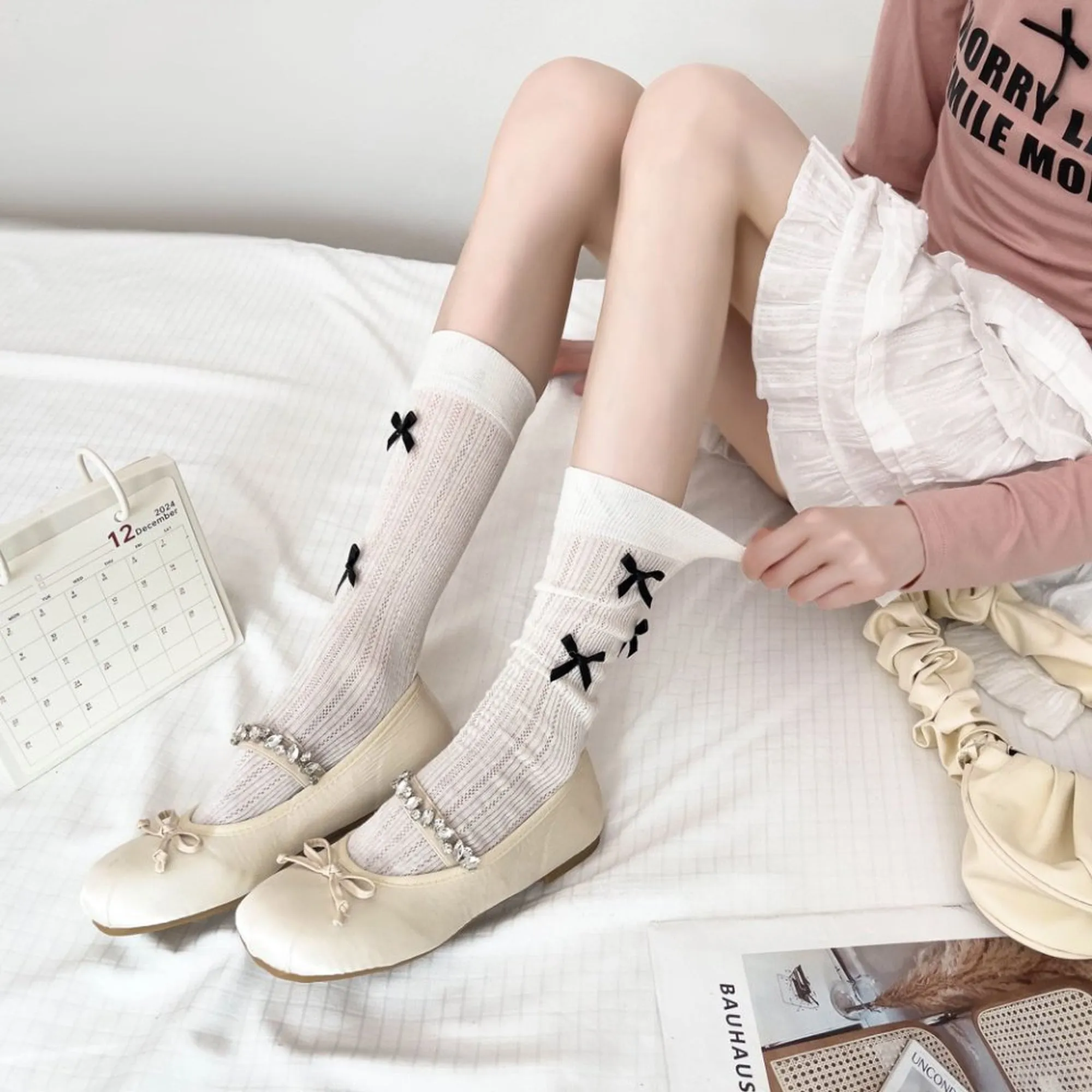 Anna-Kaci Women's 6pk Knee - High Socks with Bow Accents sold by Anna-Kaci product image thumbnail 2