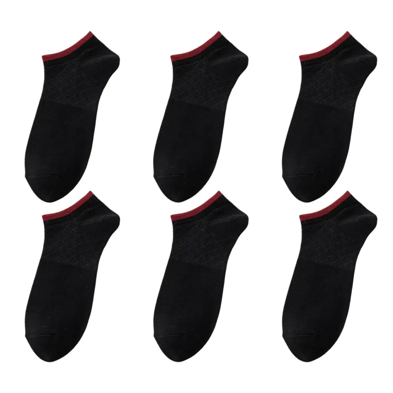 Anna-Kaci Men's No - Show Athletic Socks 6pk with Accents made by Anna-Kaci