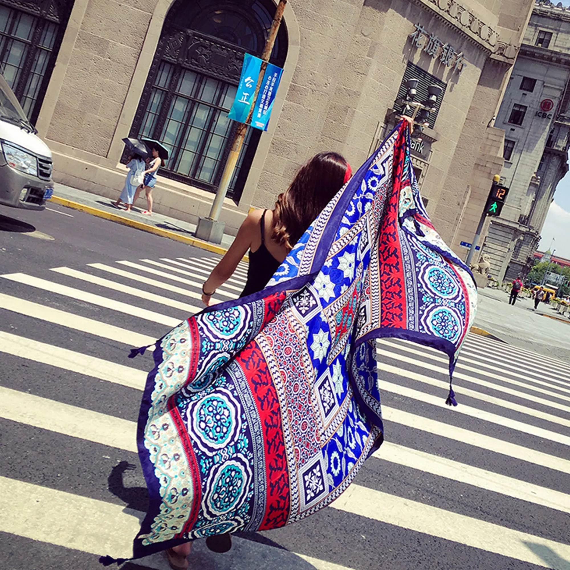 Anna-Kaci Vintage Oversized Scarf Lightweight Versatile Wrap for Beach Travel and Everyday Styling - 70.9IN¡Á35.4IN sold by Anna-Kaci product image thumbnail 3