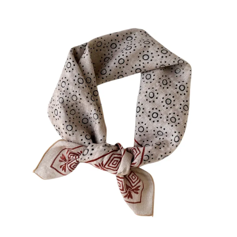 Anna-Kaci Cotton Square Neck Scarf Printed Four Seasons Versatile Fashion Accessory - 22.8IN¡Á22.8IN sold by Anna-Kaci
