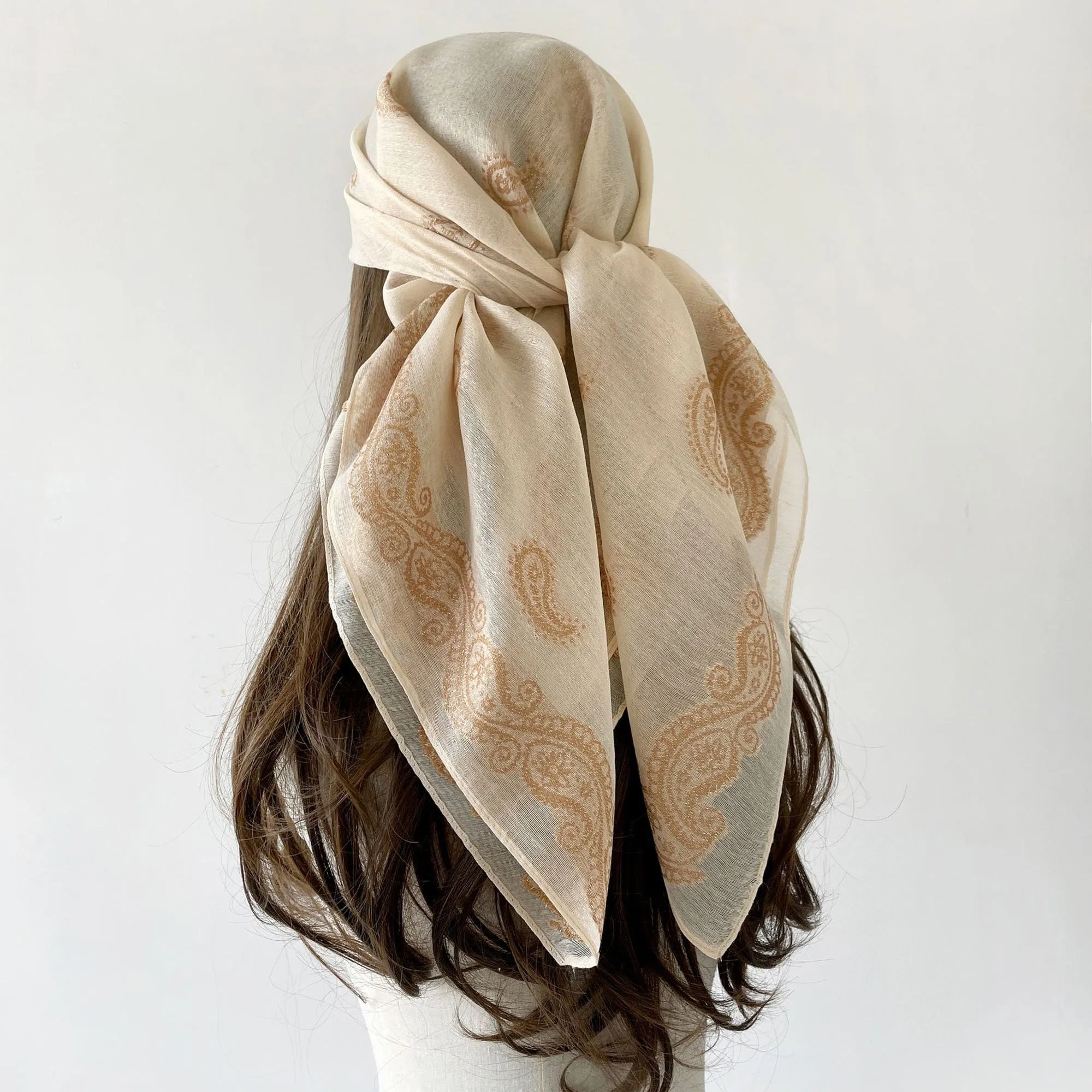 Anna-Kaci Vintage Jacquard Square Scarf Elegant Retro Floral Pattern Headscarf Shawl Wrap - 35.4IN¡Á35.4IN sold by Anna-Kaci product image thumbnail 2