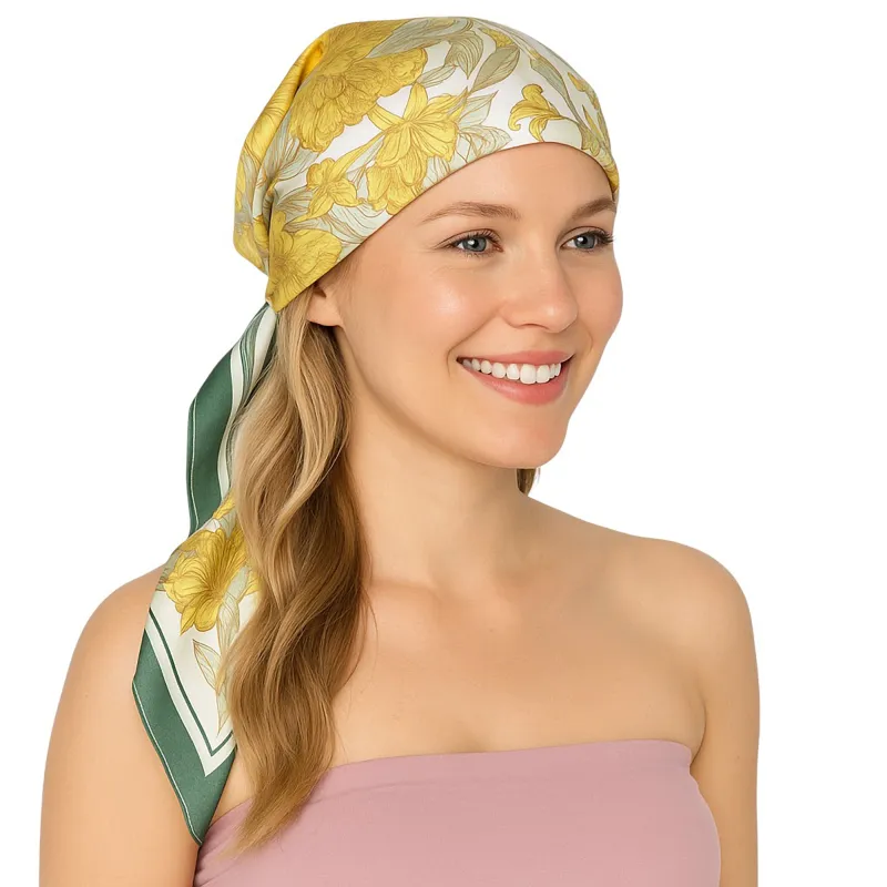 Anna-Kaci Satin Square Scarf Floral Print Versatile Styling Accessory for Headscarves and Shawls - 27.5IN¡Á27.5IN sold by Anna-Kaci