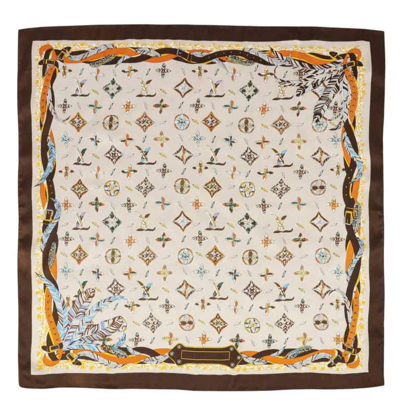 Anna-Kaci Elegant Satin Square Scarf Artistic Print Versatile Styling Accessory - 27.5IN¡Á27.5IN sold by Anna-Kaci