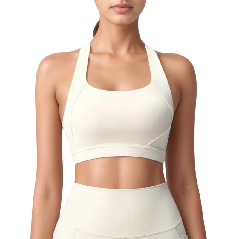 Anna-Kaci Active Women's Scoop Neck Seamless Athletic Crop Top with Wide Shoulder Straps sold by Anna-Kaci