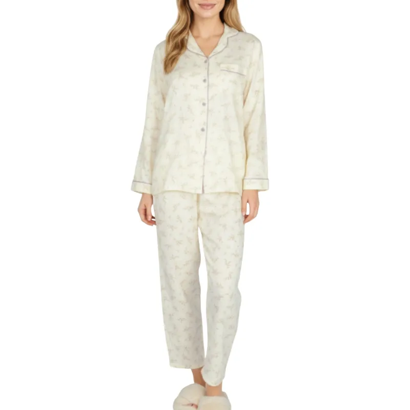 Anna-Kaci Lounge Women's 2-Piece Set Long Sleeve Button Front Top and Relaxed Fit Pants Pajama Set with Floral Print sold by Anna-Kaci