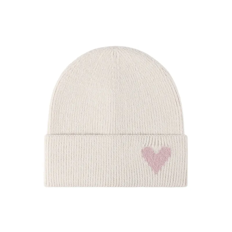 Anna-Kaci Women's Knit Beanie Hat with Embroidered Heart Detail and Folded Cuff sold by Anna-Kaci