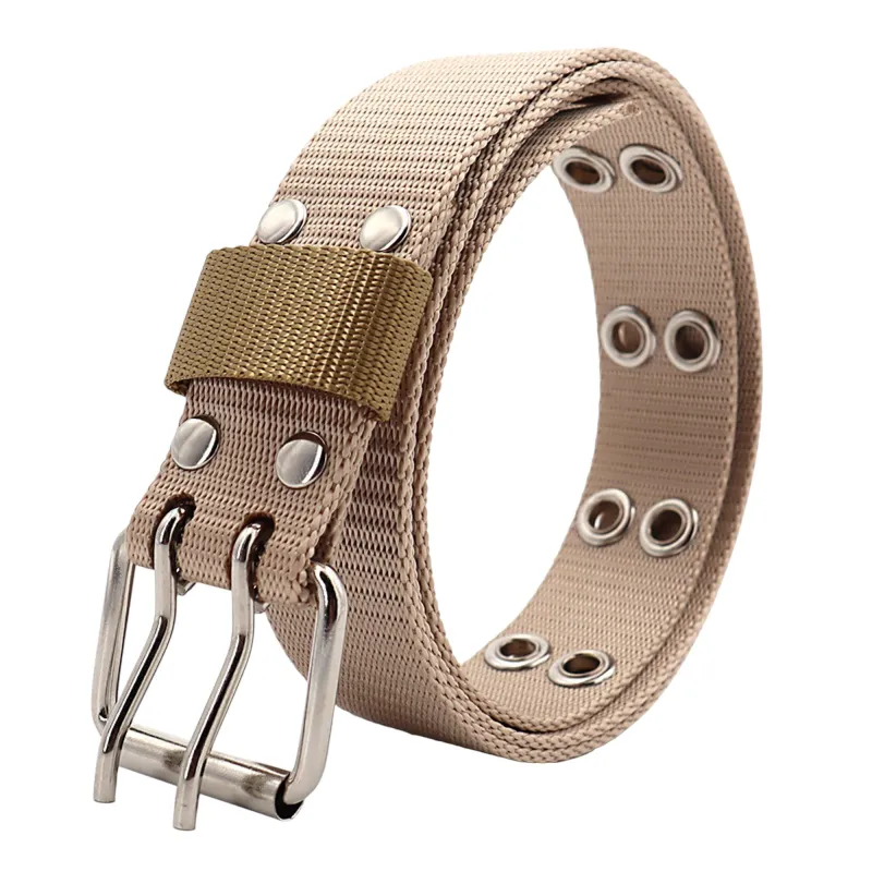 Anna-Kaci Women's Nylon Web Belt with Silver Buckle sold by Anna-Kaci