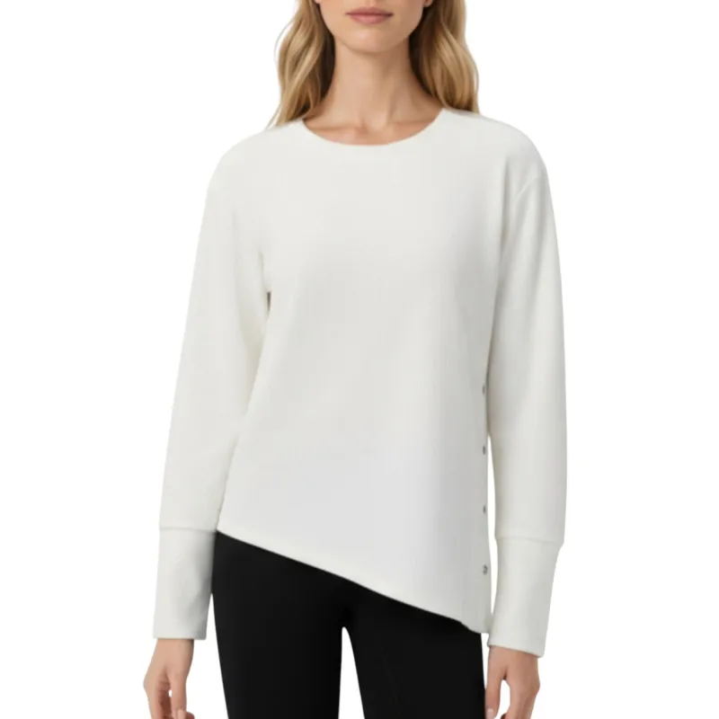 Anna-Kaci Active Women's Long Sleeve Asymmetrical Hem Pullover Top with Crew Neck and Relaxed Fit sold by Anna-Kaci