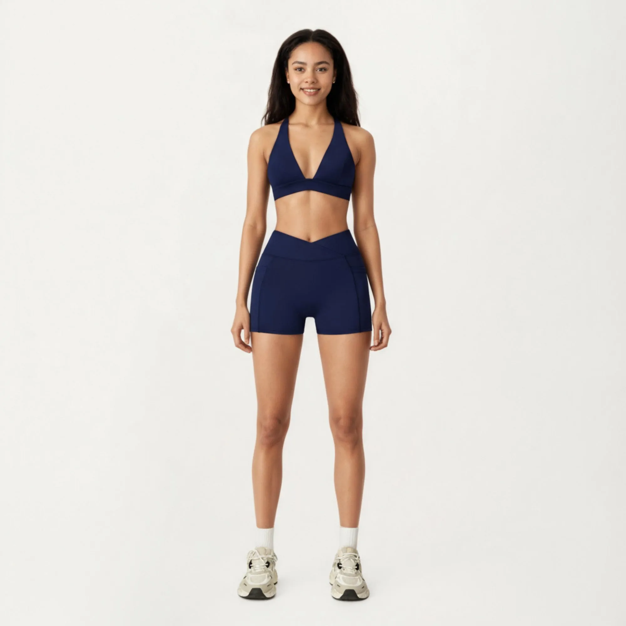 Anna-Kaci Active Women's V-Neck Halter Sports Bra with Wide Band and Supportive Stretch Fit sold by Anna-Kaci product image thumbnail 3