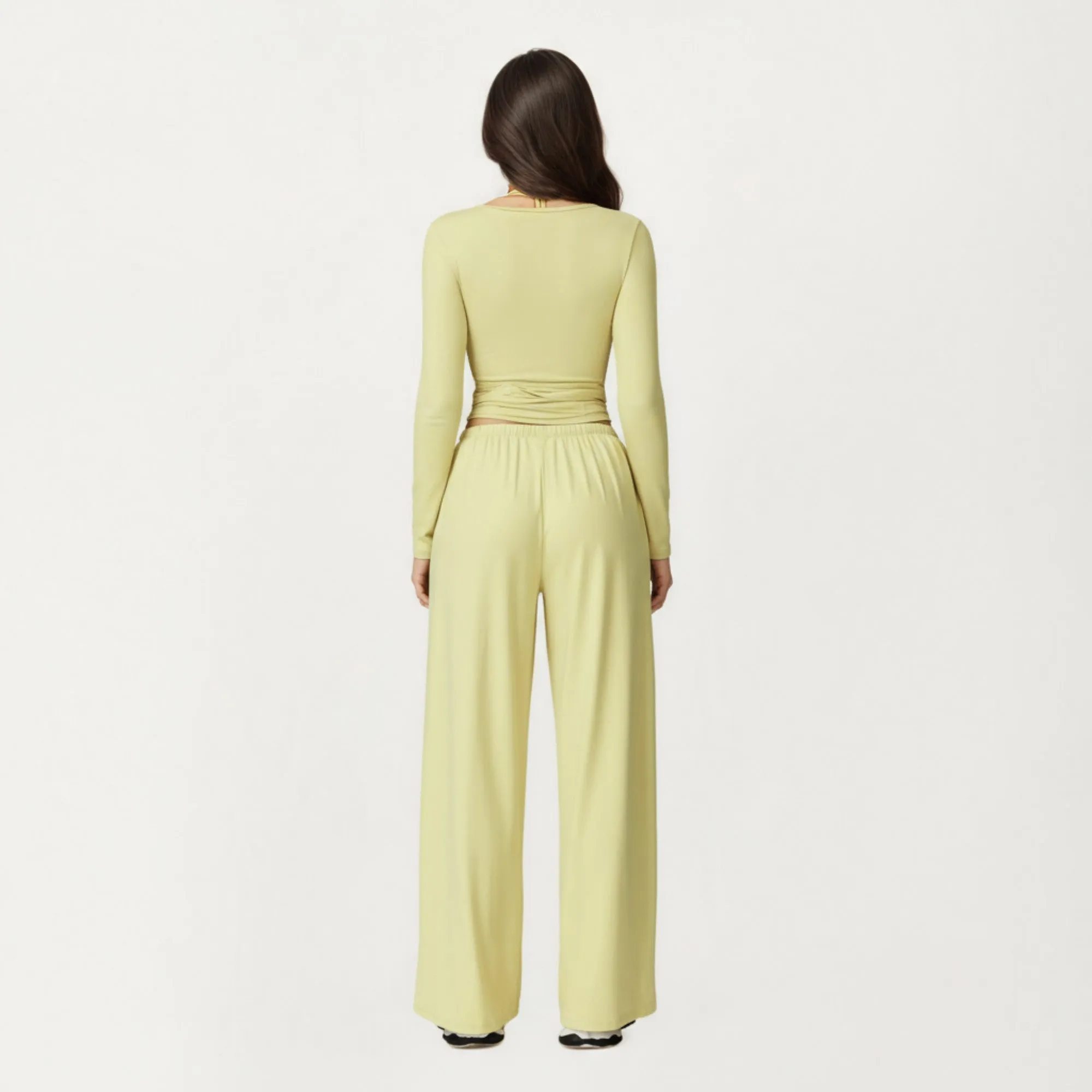 Anna-Kaci Active Women's V-Neck Belted Waist Layering Piece Outwear with Front Tie Detail sold by Anna-Kaci product image thumbnail 5