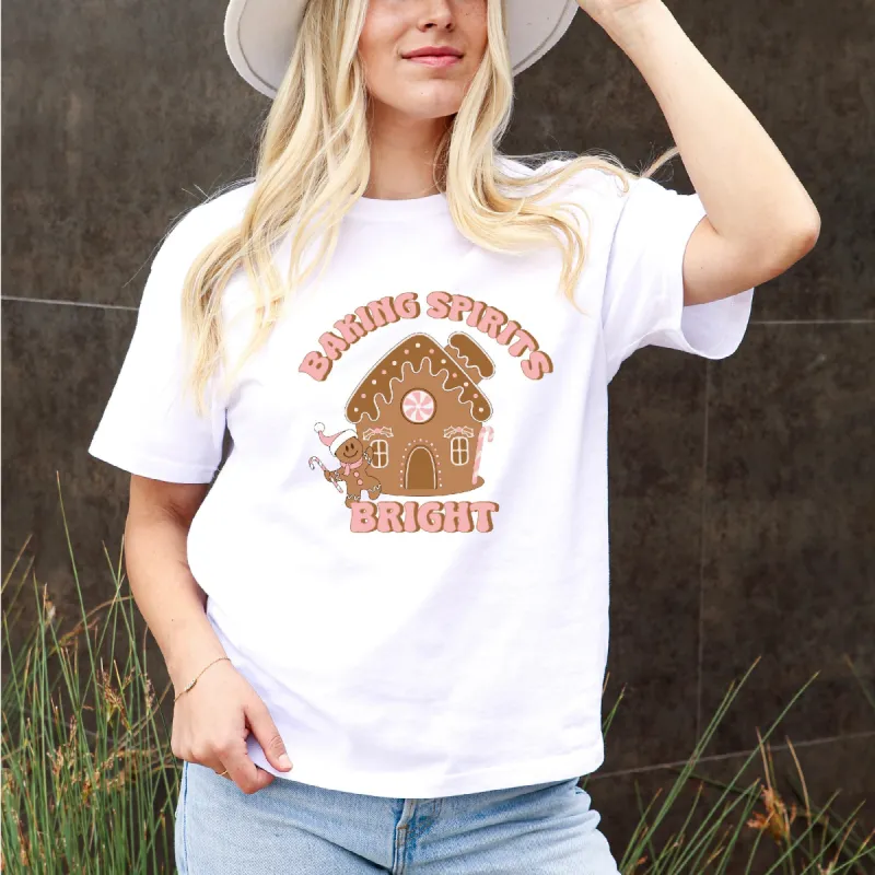 Bake the Joy 'Baking Spirits Bright' Christmas Tee sold by Anna-Kaci