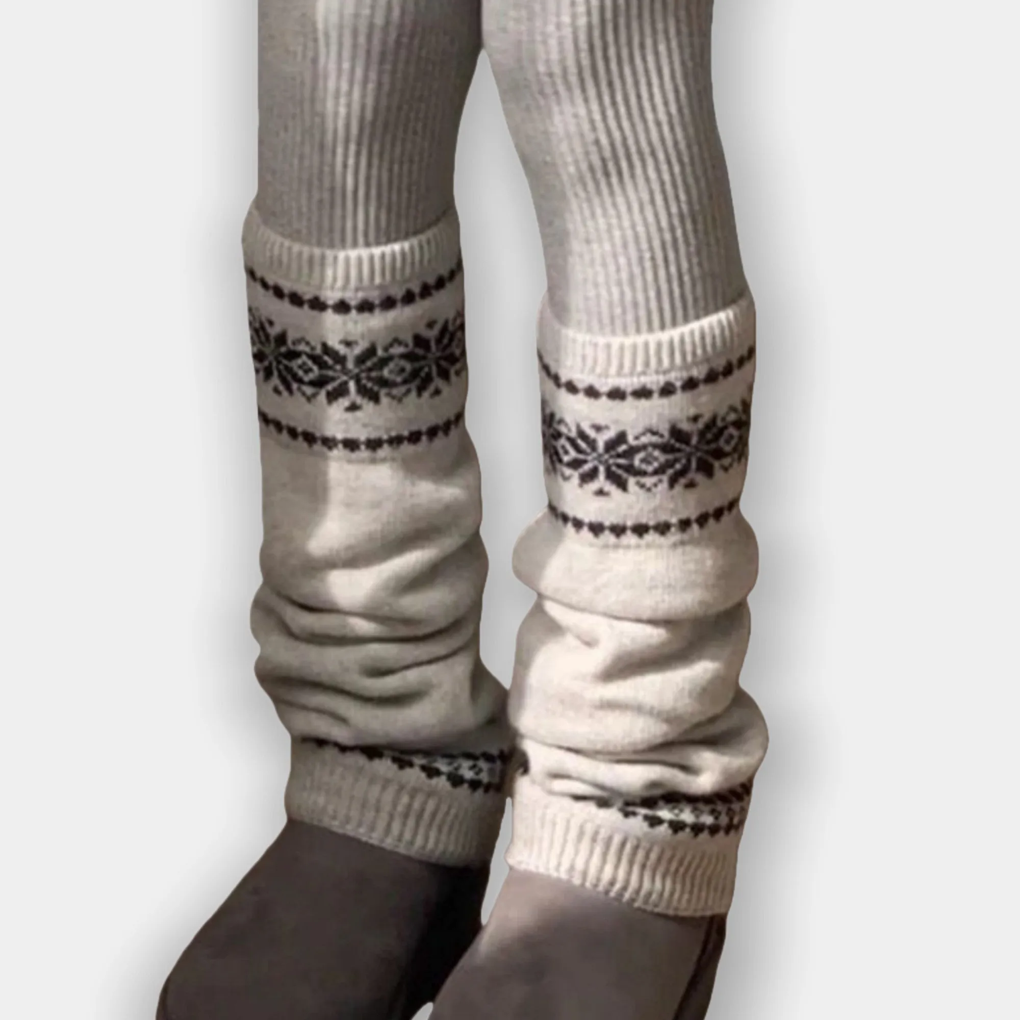 Anna-Kaci Women's Nordic Knit Pattern Leg Warmers with Ribbed Cuffs and Soft Stretch Fabric sold by Anna-Kaci product image thumbnail 5
