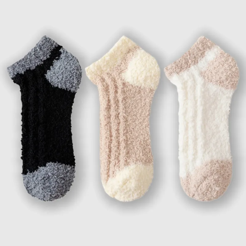 Anna-Kaci Women's 3-Pair Ultra-Soft Fuzzy Ankle Socks with Cozy Textured Design US 5¨C10 sold by Anna-Kaci