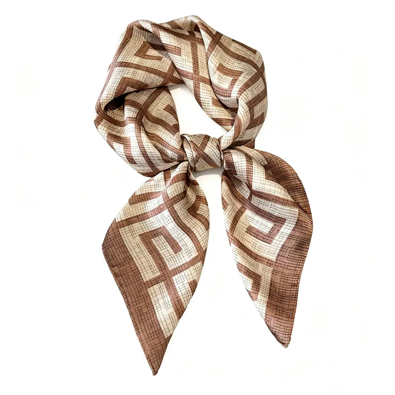 Anna-Kaci Women's Satin Square Scarf with Geometric Pattern Design 27.5¡Á27.5 Inches sold by Anna-Kaci
