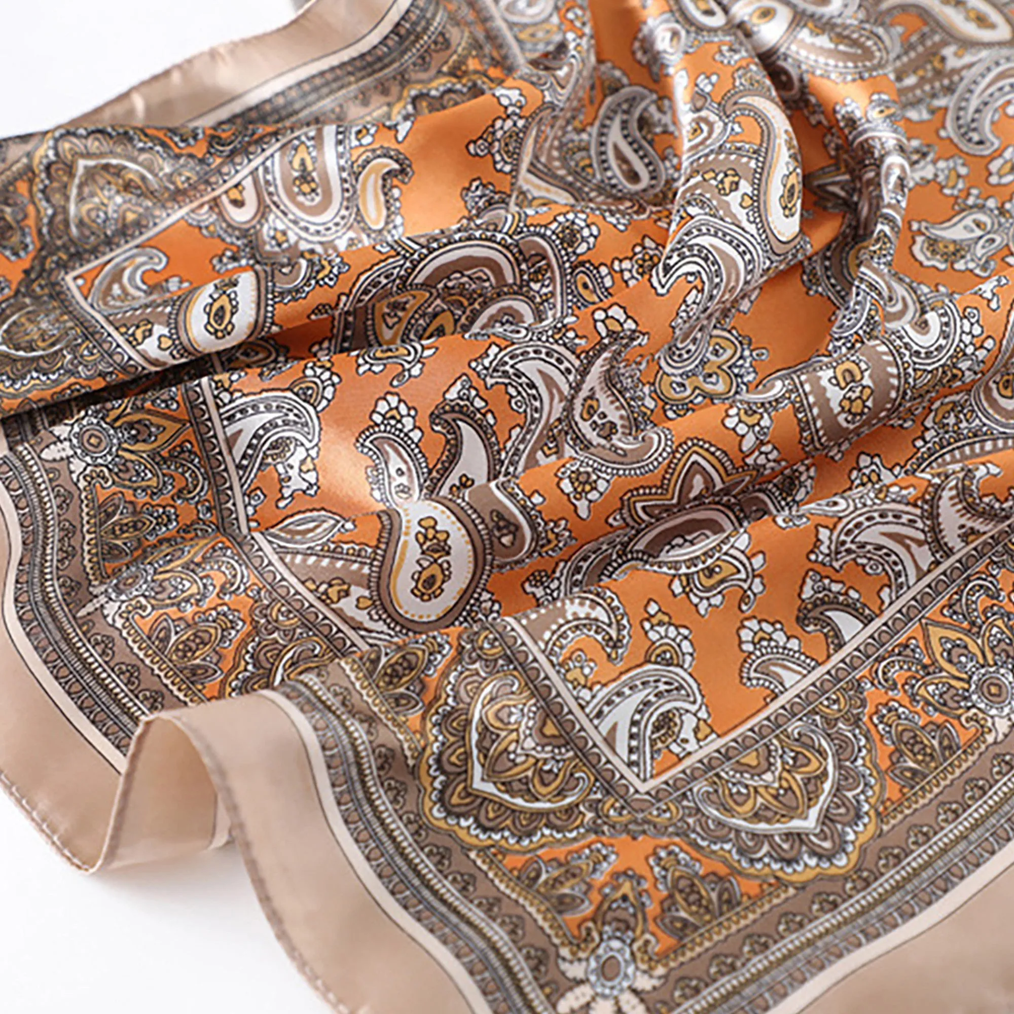 Anna-Kaci Women's Satin Square Scarf with Classic Paisley Print 23.6¡Á23.6 Inches sold by Anna-Kaci product image thumbnail 3