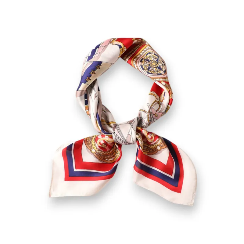 Women's Sailboat Print Satin Square Scarf 27.5x27.5 Inches made by Anna-Kaci