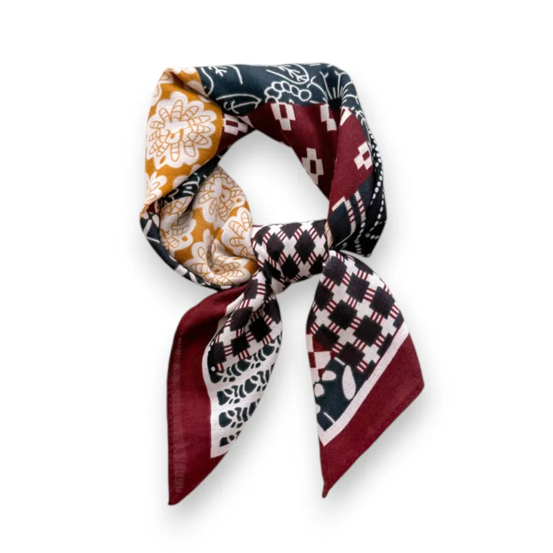 Anna-Kaci Women's Patchwork Geometric Print Cotton-Linen Feel Square Scarf 26.7¡Á26.7 Inches sold by Anna-Kaci